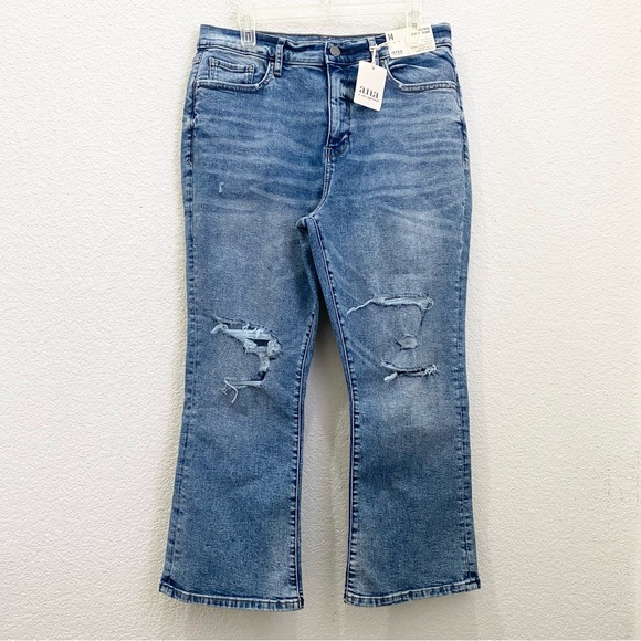 A.N.A. High Rise Cropped Flare Jeans in Medium Cosmic Blue Size 14 NWT - Picture 5 of 16